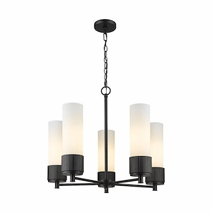 Bolivar - 5 Light Chain Hung Chandelier In Industrial Style-22 Inches Tall and 25 Inches Wide - 1297720