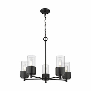 Bolivar - 5 Light Chandelier In Industrial Style-22 Inches Tall and 25 Inches Wide - 1297721