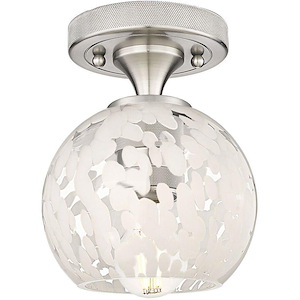 White Mouchette - 1 Light Flush Mount-7.5 Inch Tall and 6 Inch Wide - 1423775