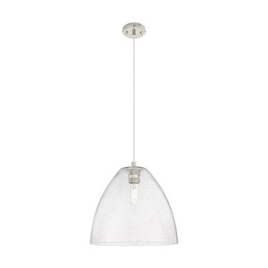 Crown Point - 1 Light Bristol Cord Hung Pendant-11.25 Inch Tall and 12 Inch Wide - 1373951