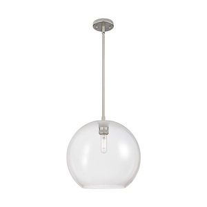 Crown Point - 1 Light Stem Hung Pendant-11.75 Inch Tall and 11.75 Inch Wide - 1373909