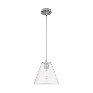 Crown Point - 1 Light Berkshire Stem Hung Pendant-8 Inch Tall and 8 Inch Wide - 1373932