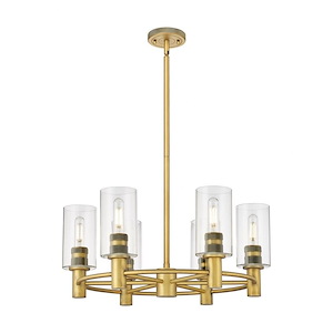 Crown Point - 6 Light Stem Hung Chandelier-10.38 Inch Tall and 24 Inch Wide - 1291925
