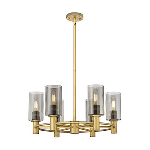 Crown Point - 6 Light Stem Hung Chandelier-10.38 Inch Tall and 24 Inch Wide - 1291925