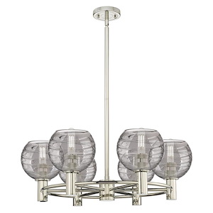 Crown Point - 6 Light Stem Hung Chandelier-24 Inch Wide and 8.28 Inch Tall - 1372621