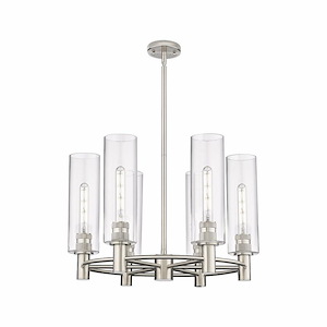 Crown Point - 6 Light Stem Hung Chandelier-15.25 Inch Tall and 24 Inch Wide - 1297688