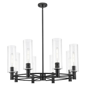 Crown Point - 8 Light Stem Hung Chandelier-32 Inch Wide and 15.25 Inch Tall - 1372622
