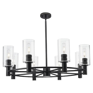 Crown Point - 8 Light Stem Hung Chandelier-10.38 Inch Tall and 32 Inch Wide - 1372623