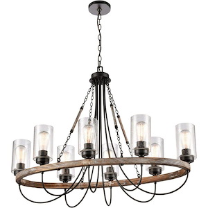 Paladin - 60W 8 LED Chain Glass Chandelier-29.75 Inch Tall and 39.38 Inch Wide - 1428365