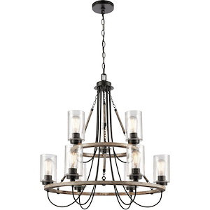 Paladin - 60W 9 LED Chain Glass Chandelier-33.25 Inch Tall and 31.5 Inch Wide - 1428368