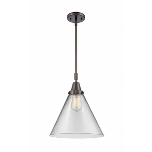 Cone - 1 Light Stem Hung Mini Pendant In Industrial Style-17.13 Inches Tall and 12 Inches Wide - 1289349