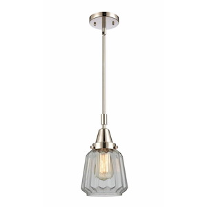 Chatham - 1 Light Stem Hung Mini Pendant In Art Deco Style-9.13 Inches Tall and 7 Inches Wide - 1289340