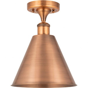 Ballston Cone - 1 Light Semi-Flush Mount In Industrial Style-14.75 Inches Tall and 12 Inches Wide - 1051441