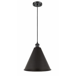 Ballston Cone - 1 Light Mini Cone Pendant In Industrial Style-18.75 Inches Tall and 16 Inches Wide - 1051445