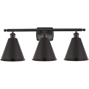 Ballston Cone - 3 Light Bath Vanity In Industrial Style-11.25 Inches Tall and 28 Inches Wide - 1051453