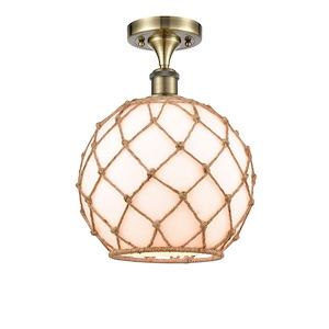 Farmhouse Rope - 1 Light Semi-Flush Mount-13.25 Inch Tall and 10 Inch Wide - 1424229