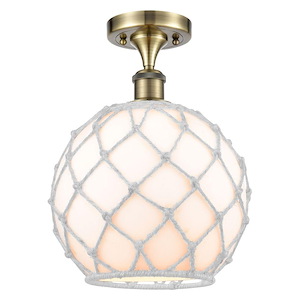 Farmhouse Rope - 1 Light Semi-Flush Mount-13.25 Inch Tall and 10 Inch Wide - 1424282