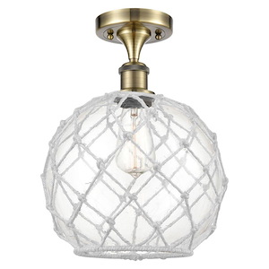 Farmhouse Rope - 1 Light Semi-Flush Mount-13.25 Inch Tall and 10 Inch Wide - 1426729