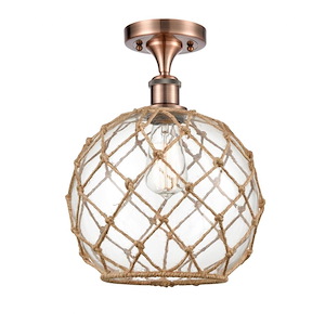 Farmhouse Rope - 1 Light Semi-Flush Mount-13.25 Inch Tall and 10 Inch Wide - 1424331