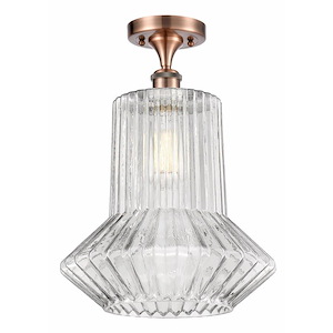 Springwater - 1 Light Semi-Flush Mount In Industrial Style-17 Inches Tall and 12 Inches Wide - 1289491