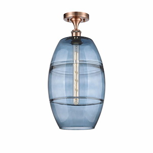 Vaz - 1 Light Semi-Flush Mount In Industrial Style-19.75 Inches Tall and 10 Inches Wide - 1329979