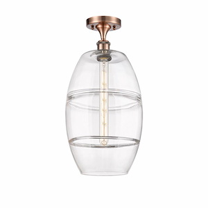 Vaz - 1 Light Semi-Flush Mount In Industrial Style-19.75 Inches Tall and 10 Inches Wide - 1329979