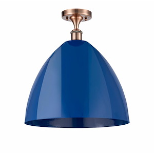 Plymouth Dome - 1 Light Semi-Flush Mount In Industrial Style-18.75 Inches Tall and 16 Inches Wide - 1289452