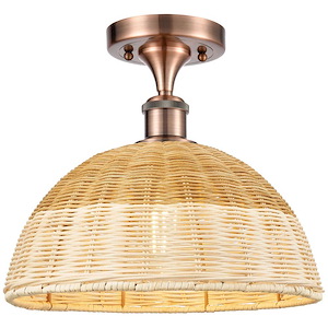 Bristol Natural II - 1 Light Semi-Flush Mount-11 Inch Tall and 11.75 Inch Wide - 1387673