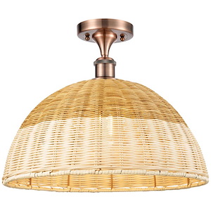 Bristol Natural II - 1 Light Semi-Flush Mount-13 Inch Tall and 15.75 Inch Wide - 1387653
