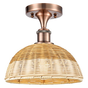 Bristol Natural II - 1 Light Semi-Flush Mount-9.5 Inch Tall and 9 Inch Wide - 1387659