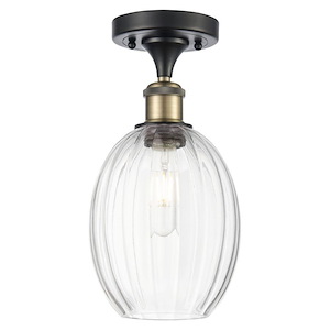 Preston - 1 Light Bulb Shade Semi-Flush Mount-12 Inch Tall and 6.25 Inch Wide - 1387672