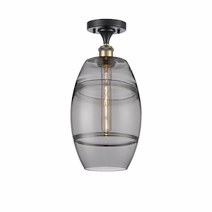 Vaz - 1 Light Semi-Flush Mount In Industrial Style-11.13 Inches Tall and 8 Inches Wide - 1330042