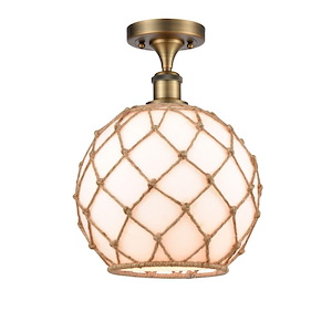Farmhouse Rope - 1 Light Semi-Flush Mount-13.25 Inch Tall and 10 Inch Wide - 1424296