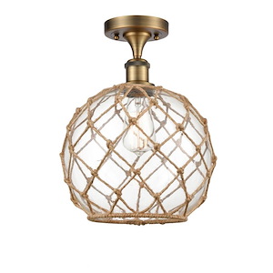 Farmhouse Rope - 1 Light Semi-Flush Mount-13.25 Inch Tall and 10 Inch Wide - 1424378