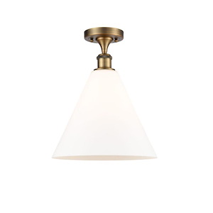 Berkshire Glass - 1 Light Semi-Flush Mount-14.25 Inch Tall and 12 Inch Wide - 1424308