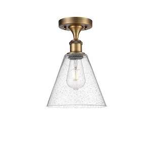 Berkshire Glass - 1 Light Semi-Flush Mount-11.25 Inch Tall and 8 Inch Wide - 1424399