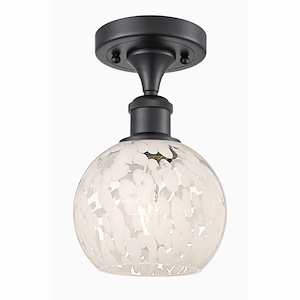 White Mouchette - 1 Light Semi-Flush Mount In Modern Style-9.25 Inches Tall and 6 Inches Wide - 1329956