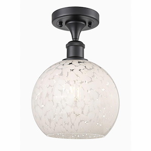 White Mouchette - 1 Light Semi-Flush Mount In Modern Style-11.25 Inches Tall and 8 Inches Wide - 1329960