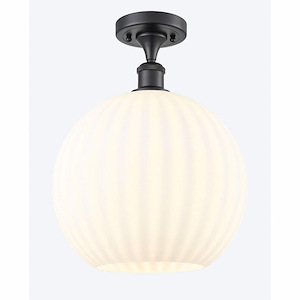 White Venetian - 1 Light Semi-Flush Mount In Modern Style-14.75 Inches Tall and 12 Inches Wide - 1329961