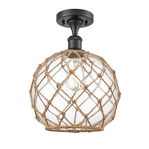 Farmhouse Rope - 1 Light Semi-Flush Mount-13.25 Inch Tall and 10 Inch Wide - 1424392