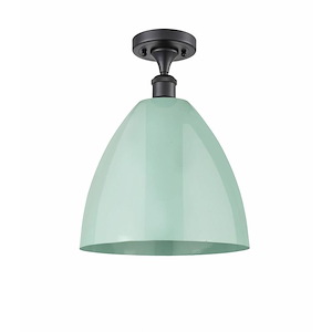 Plymouth Dome - 1 Light Semi-Flush Mount In Industrial Style-14.75 Inches Tall and 12 Inches Wide - 1289485