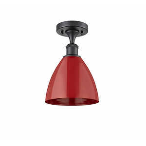Plymouth Dome - 1 Light Semi-Flush Mount In Industrial Style-11.25 Inches Tall and 7.5 Inches Wide - 1289446