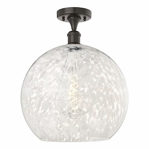White Mouchette - 1 Light Semi-Flush Mount In Modern Style-17.88 Inches Tall and 13.75 Inches Wide - 1329955