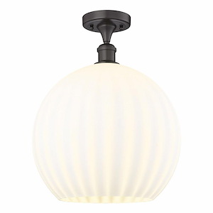 White Venetian - 1 Light Semi-Flush Mount In Modern Style-17.88 Inches Tall and 13.75 Inches Wide - 1329971