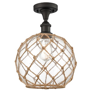 Farmhouse Rope - 1 Light Semi-Flush Mount-13.25 Inch Tall and 10 Inch Wide - 1426739