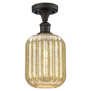 Preston - 1 Light Jar Semi-Flush Mount-13 Inch Tall and 6.75 Inch Wide - 1387657