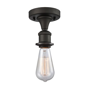 Bare Bulb - 100W 1 LED Semi-Flush Mount-5.5 Inch Tall and 4.5 Inch Wide - 1424340