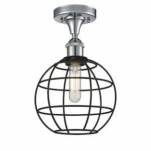 Lake Placid - 1 Light Semi-Flush Mount In Industrial Style-12 Inches Tall and 8 Inches Wide - 1316735
