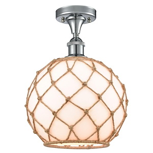Farmhouse Rope - 1 Light Semi-Flush Mount-13.25 Inch Tall and 10 Inch Wide - 1424440