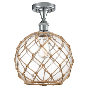 Farmhouse Rope - 1 Light Semi-Flush Mount-13.25 Inch Tall and 10 Inch Wide - 1424495